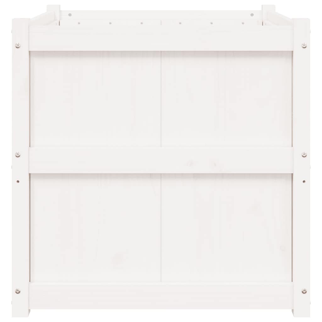 vidaXL Garden Planter White 70x70x70 cm Solid Wood Pine 5
