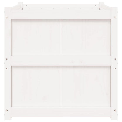 vidaXL Garden Planter White 70x70x70 cm Solid Wood Pine 5