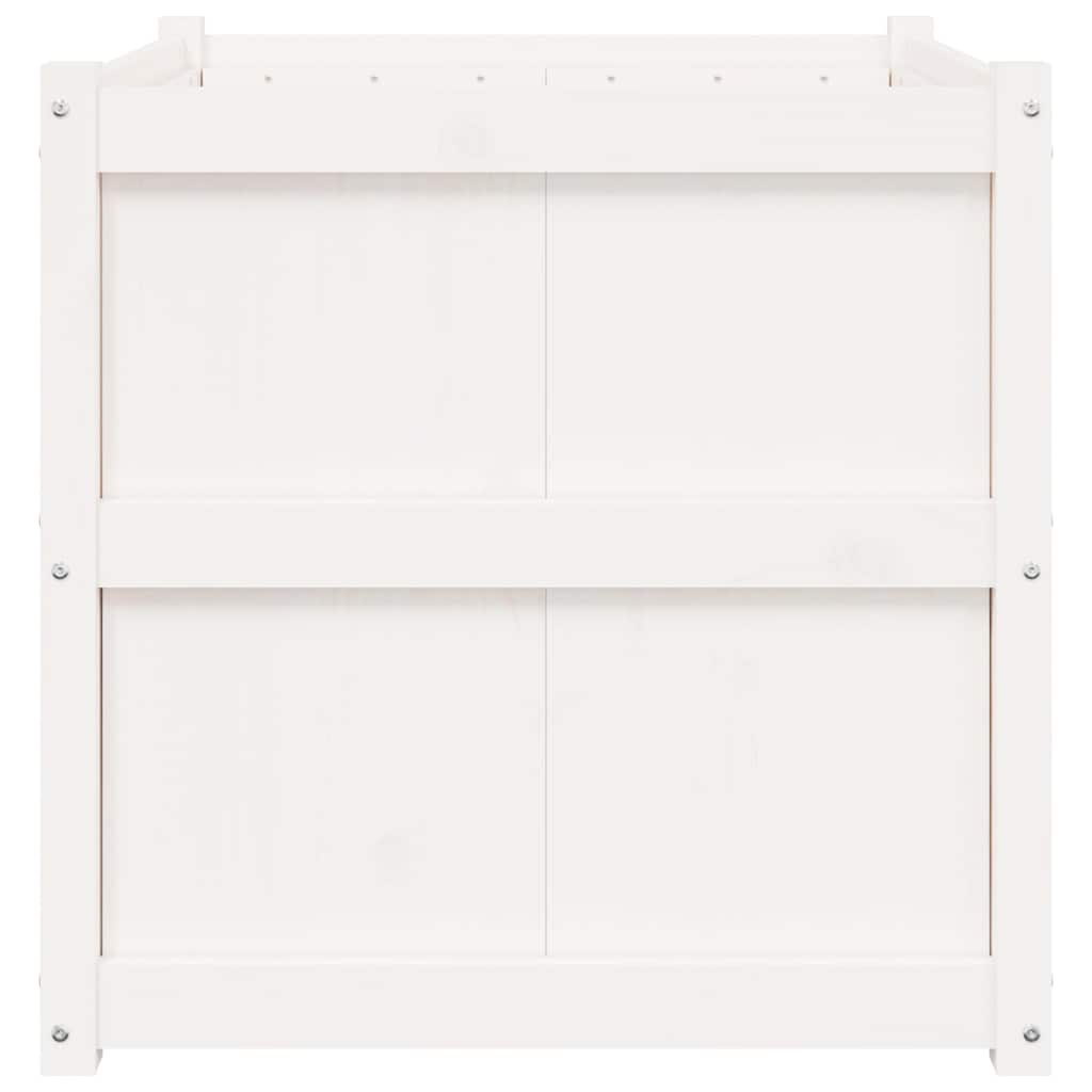 vidaXL Garden Planter White 70x70x70 cm Solid Wood Pine 6