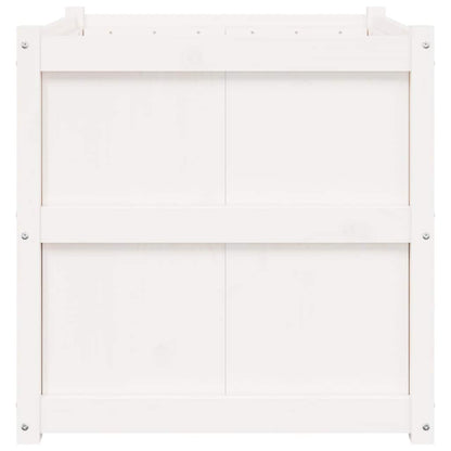 vidaXL Garden Planter White 70x70x70 cm Solid Wood Pine 6
