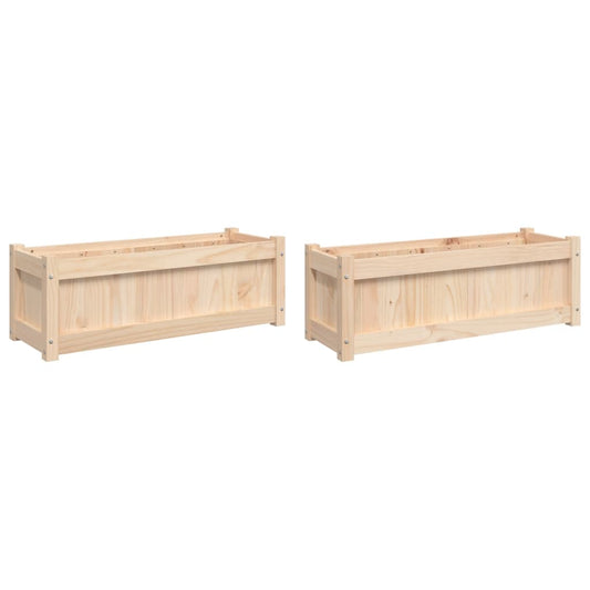 vidaXL Garden Planters 2 pcs Solid Wood Pine 2