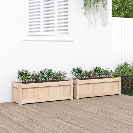vidaXL Garden Planters 2 pcs Solid Wood Pine 1