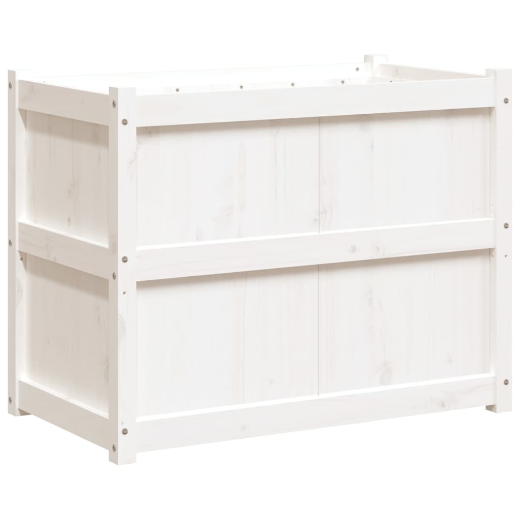vidaXL Garden Planter White 90x50x70 cm Solid Wood Pine 2