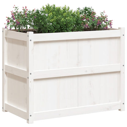 vidaXL Garden Planter White 90x50x70 cm Solid Wood Pine 4