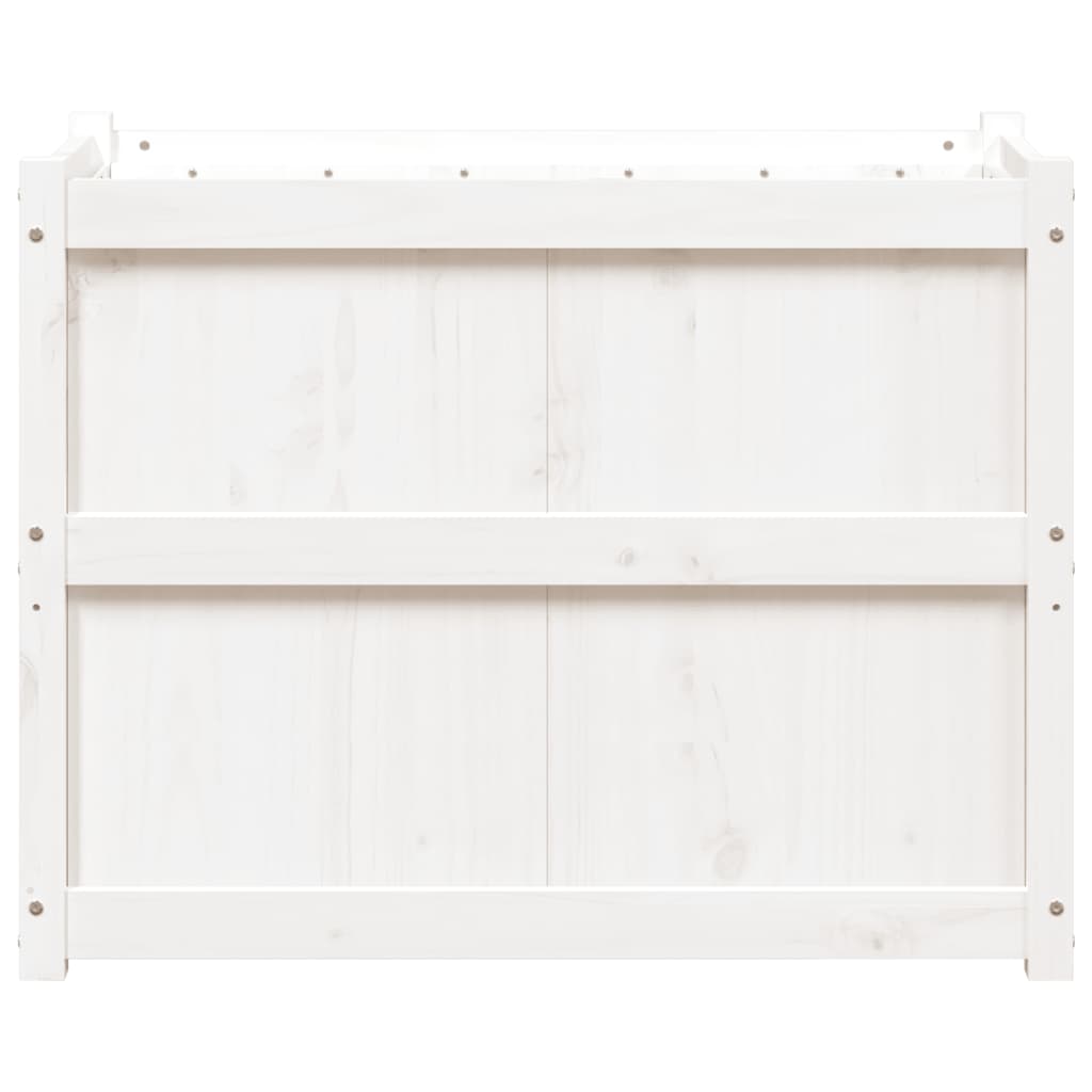 vidaXL Garden Planter White 90x50x70 cm Solid Wood Pine 5