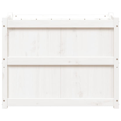 vidaXL Garden Planter White 90x50x70 cm Solid Wood Pine 5