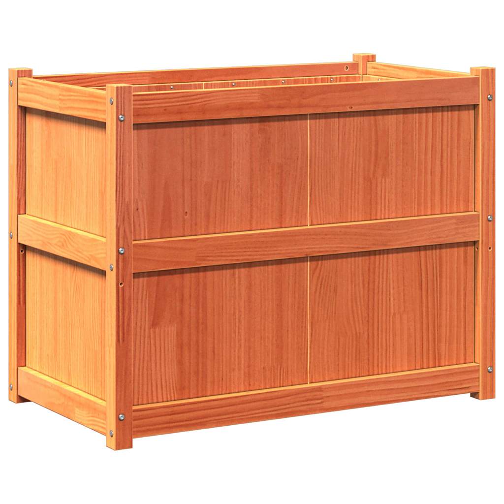 vidaXL Garden Planter Wax Brown 90x50x70 cm Solid Wood Pine 2