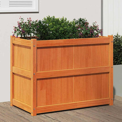 vidaXL Garden Planter Wax Brown 90x50x70 cm Solid Wood Pine 1
