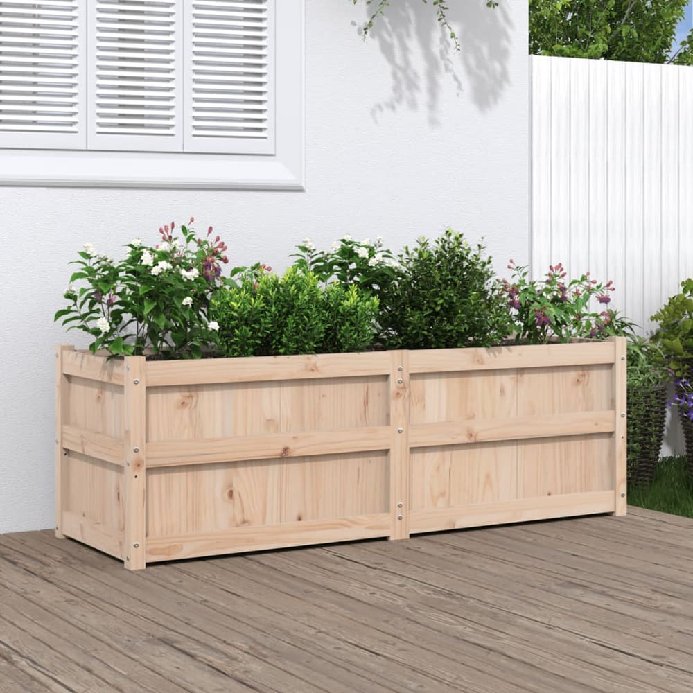 Garden Planter 150x50x50 cm Solid Wood Pine Natural pine