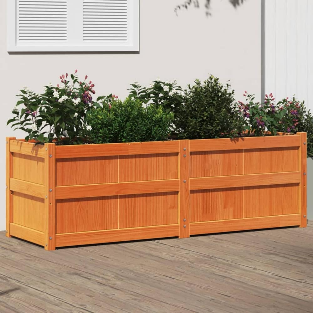 Garden Planter 150x50x50 cm Solid Wood Pine Brown pine