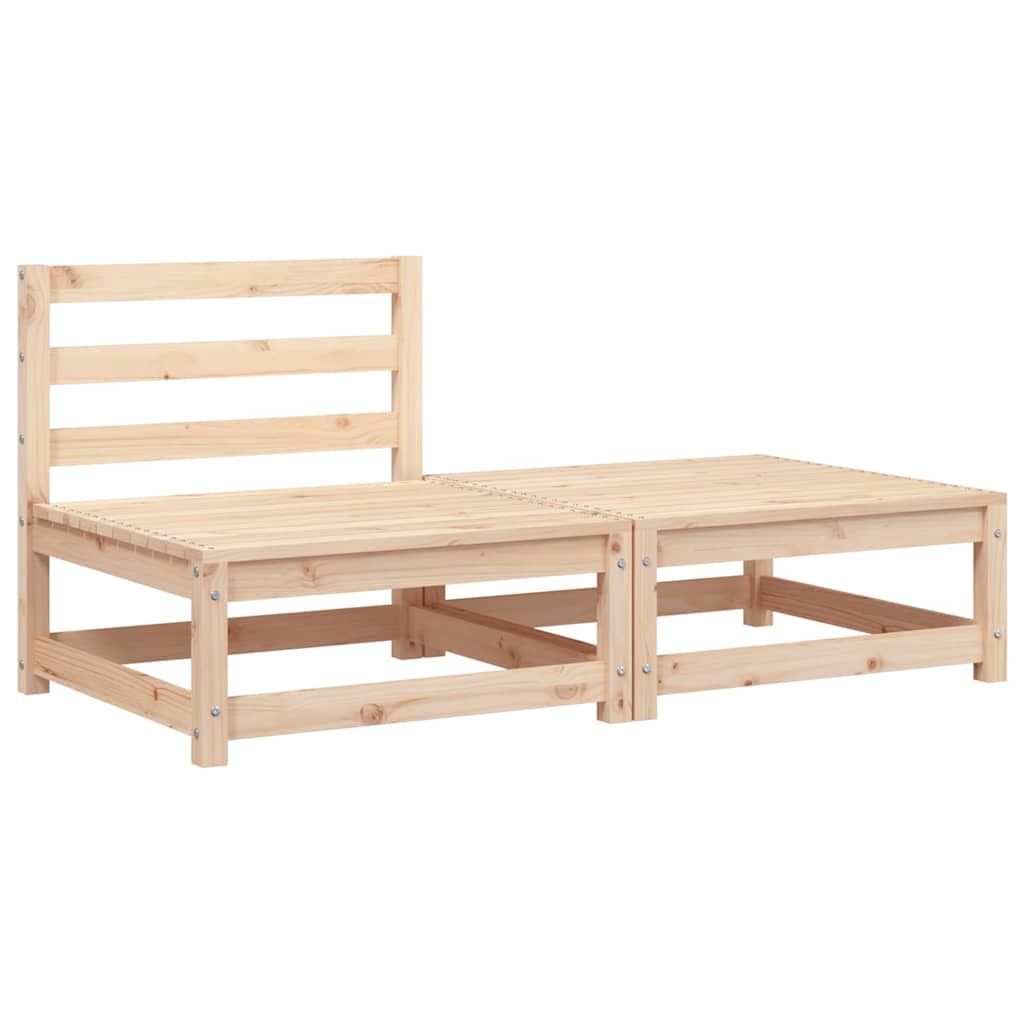vidaXL Garden Sofa Armless with Footstool Solid Wood Pine 2