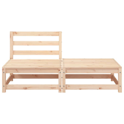 vidaXL Garden Sofa Armless with Footstool Solid Wood Pine 4