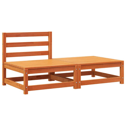 vidaXL Garden Sofa Armless with Footstool Wax Brown Solid Wood Pine 2