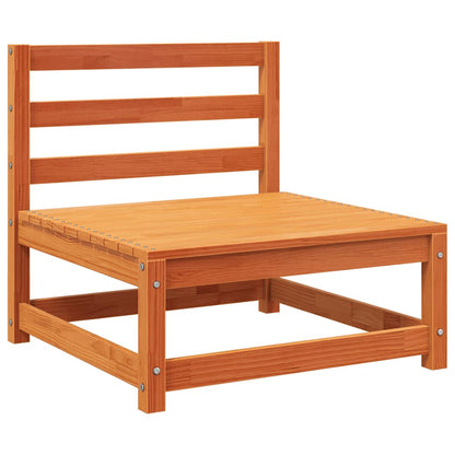 vidaXL Garden Sofa Armless with Footstool Wax Brown Solid Wood Pine 5