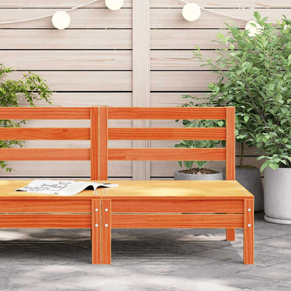 vidaXL Garden Sofa Armless Wax Brown Solid Wood Pine 3