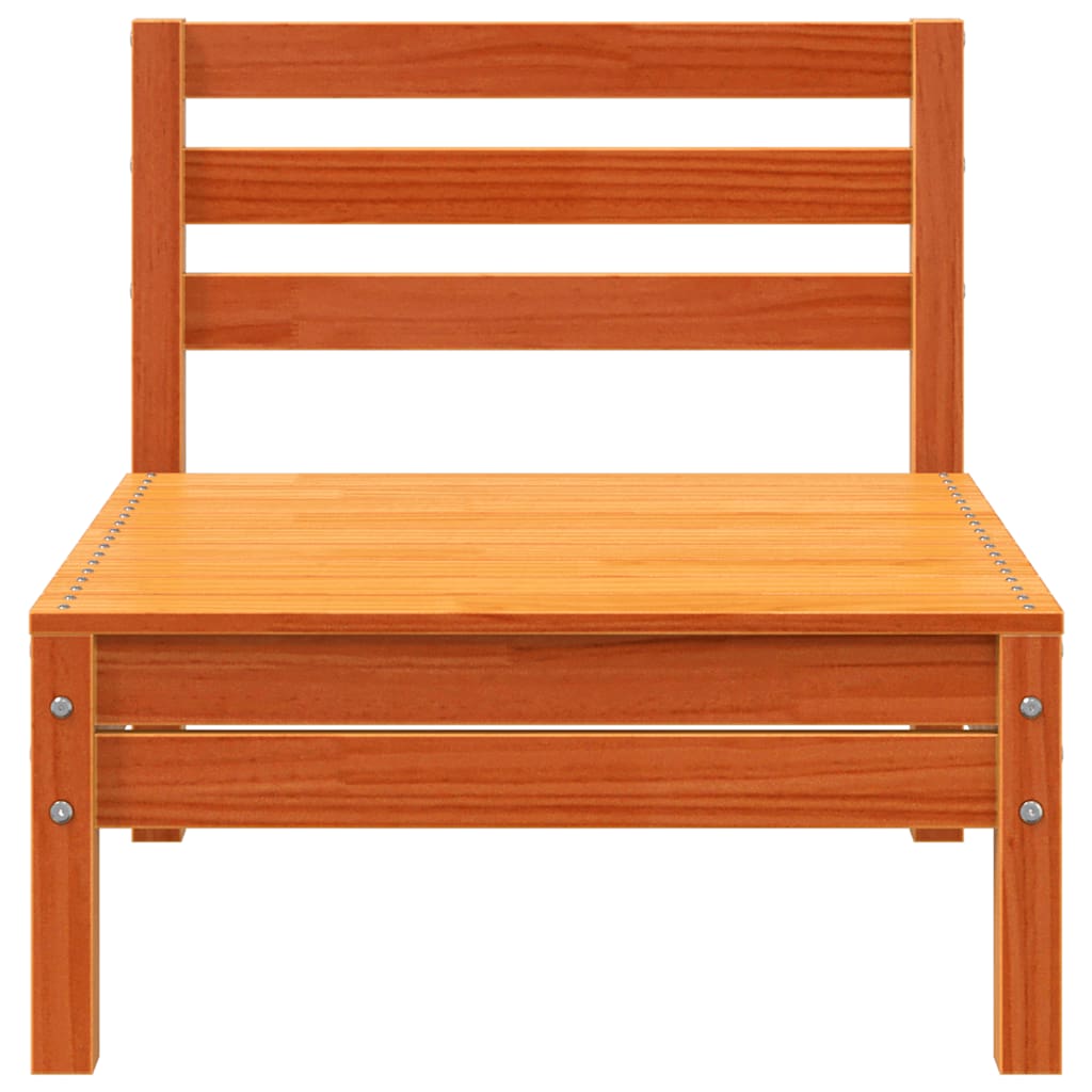 vidaXL Garden Sofa Armless Wax Brown Solid Wood Pine 4