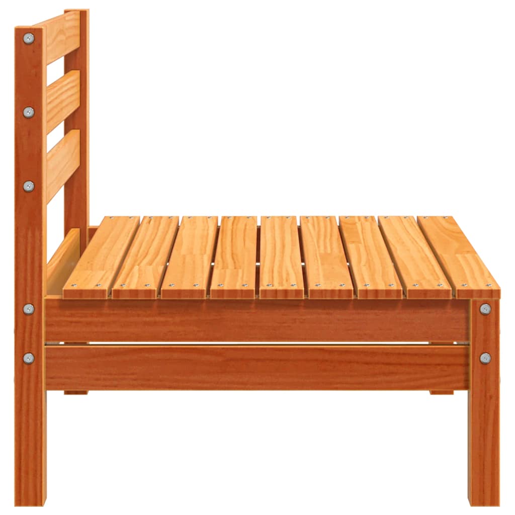 vidaXL Garden Sofa Armless Wax Brown Solid Wood Pine 5