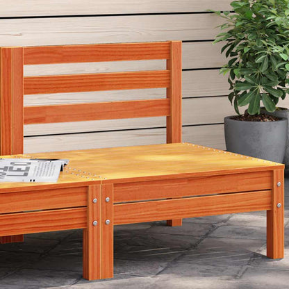 vidaXL Garden Sofa Armless Wax Brown Solid Wood Pine 1