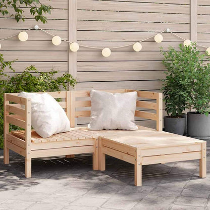 Corner Sofa Solid Pine Wood Standard Natural Pine 2x corner + footrest
