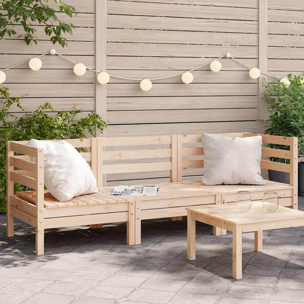Corner Sofa Solid Pine Wood Standard Natural Pine 2x corner + middle