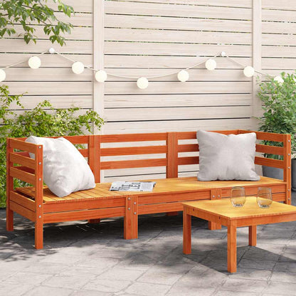 vidaXL Solid pine wood Medium Wax Brown