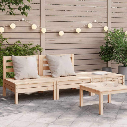 Corner Sofa Solid Pine Wood Standard Natural Pine 2x middle + footrest