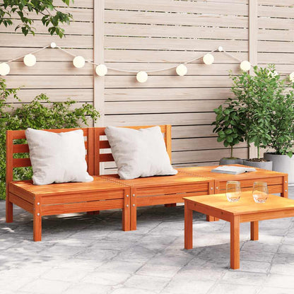 vidaXL Solid pine wood Medium Wax Brown