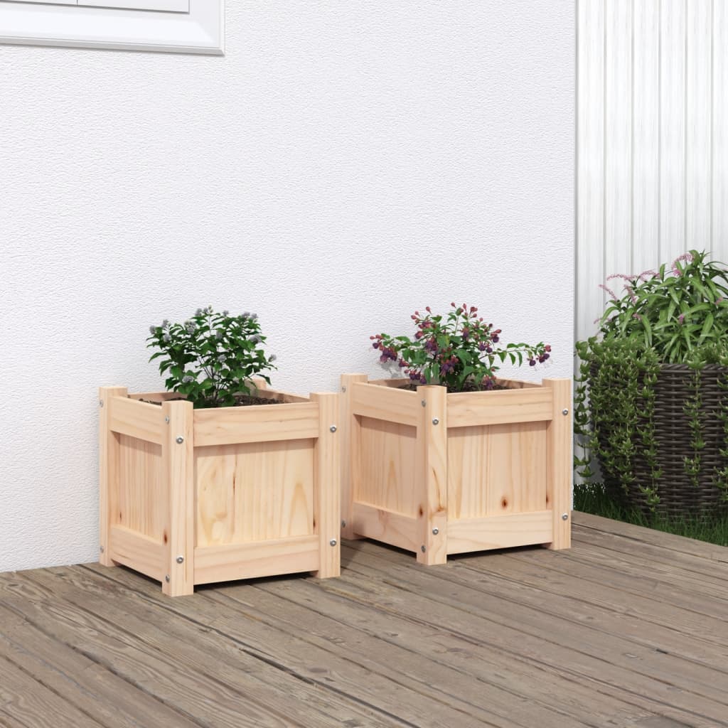 Garden Planters Solid Wood Pine Natural pine