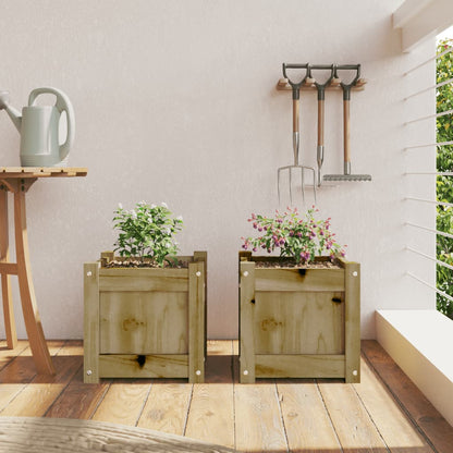 vidaXL Garden Planters 2 pcs Impregnated Wood Pine 3