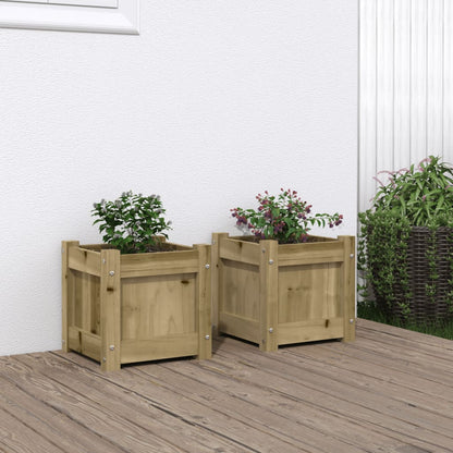 vidaXL Garden Planters 2 pcs Impregnated Wood Pine 1