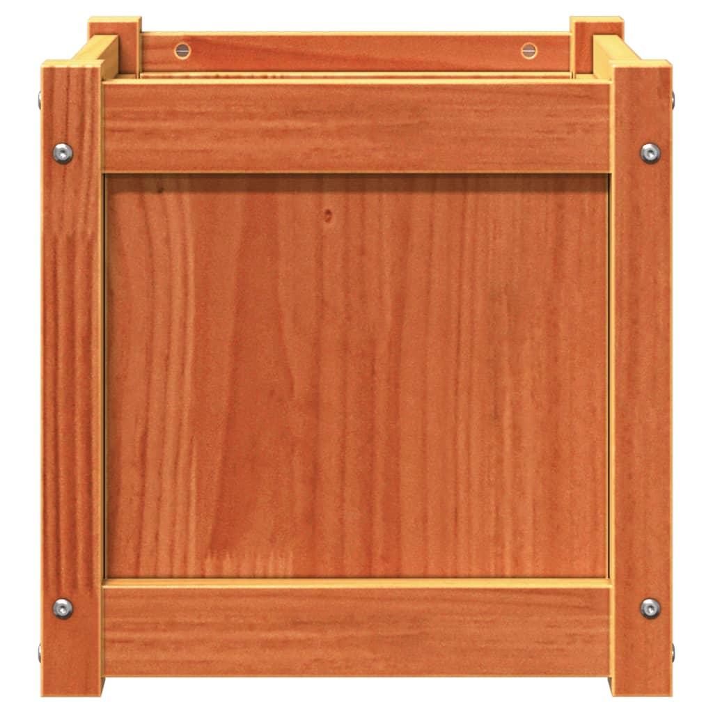 vidaXL Garden Planters 2 pcs Wax Brown Solid Wood Pine 5