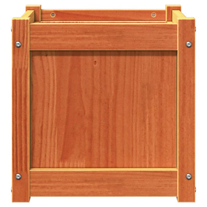 vidaXL Garden Planters 2 pcs Wax Brown Solid Wood Pine 5