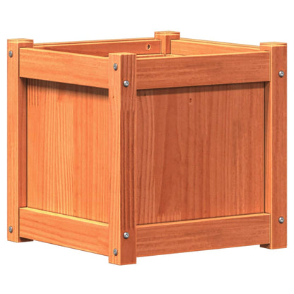 vidaXL Garden Planters 2 pcs Wax Brown Solid Wood Pine 6