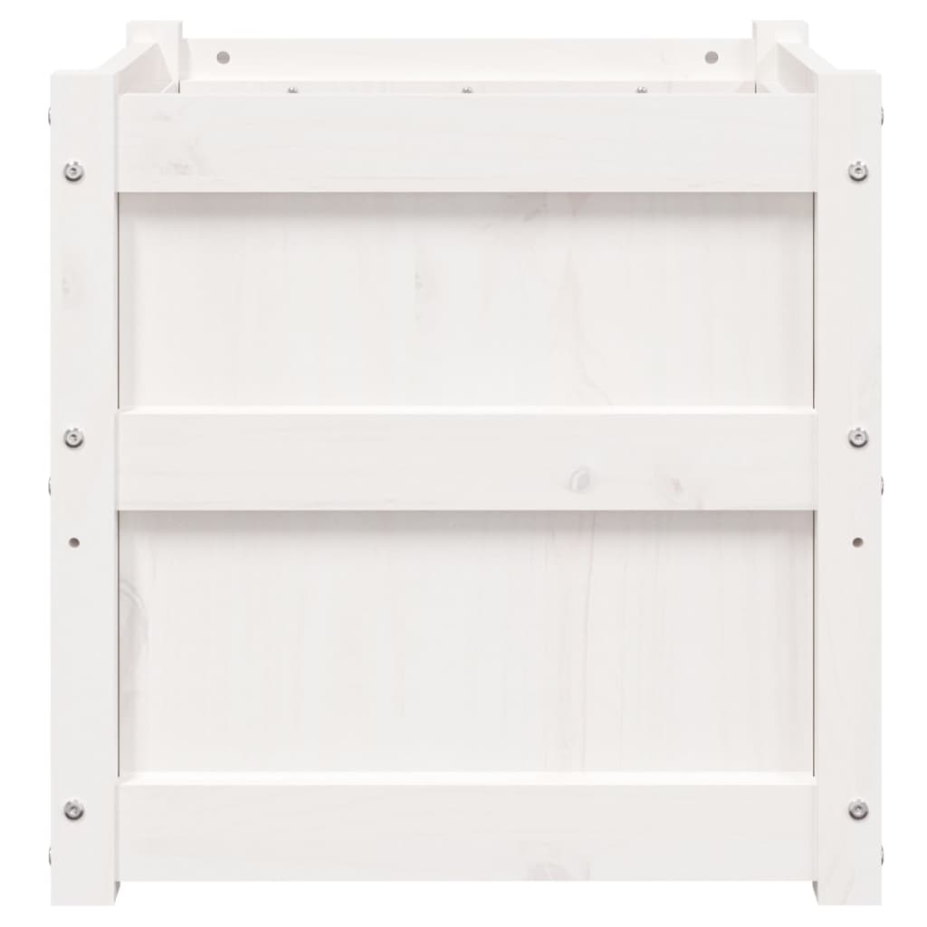 vidaXL Garden Planter White 50x50x50 cm Solid Wood Pine 5