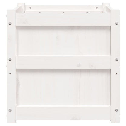 vidaXL Garden Planter White 50x50x50 cm Solid Wood Pine 5