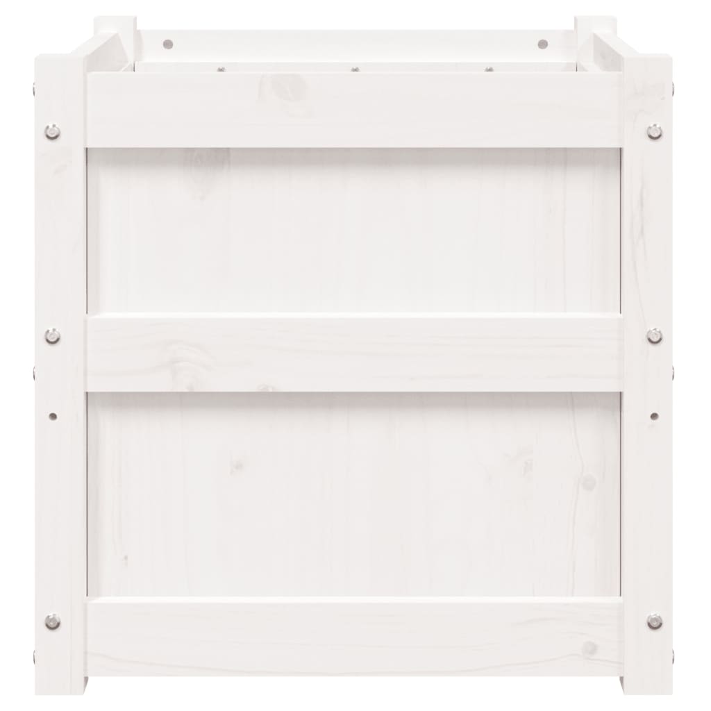vidaXL Garden Planter White 50x50x50 cm Solid Wood Pine 6