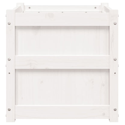 vidaXL Garden Planter White 50x50x50 cm Solid Wood Pine 6
