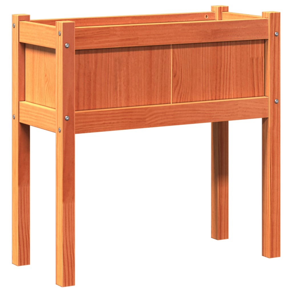 vidaXL Garden Planter with Legs Wax Brown 70x31x70 cm Solid Wood Pine 2
