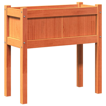 vidaXL Garden Planter with Legs Wax Brown 70x31x70 cm Solid Wood Pine 2