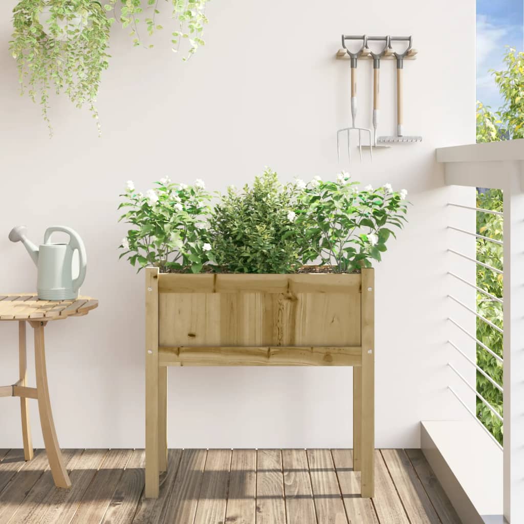 vidaXL Garden Planter with Legs 70x31x70 cm Impregnated Wood Pine 3