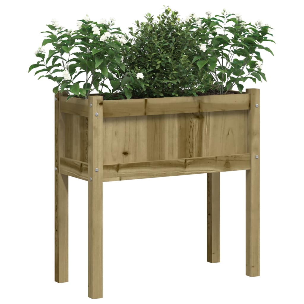 vidaXL Garden Planter with Legs 70x31x70 cm Impregnated Wood Pine 4
