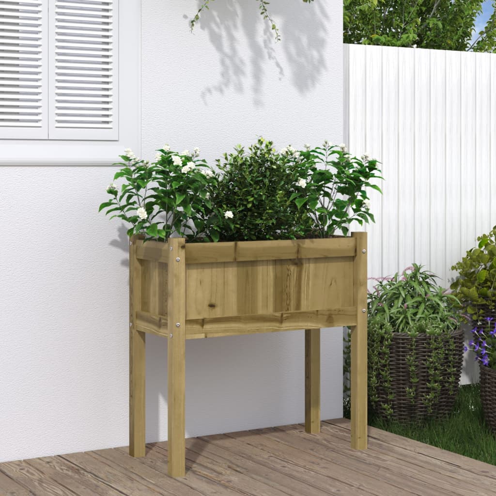 vidaXL Garden Planter with Legs 70x31x70 cm Impregnated Wood Pine 1