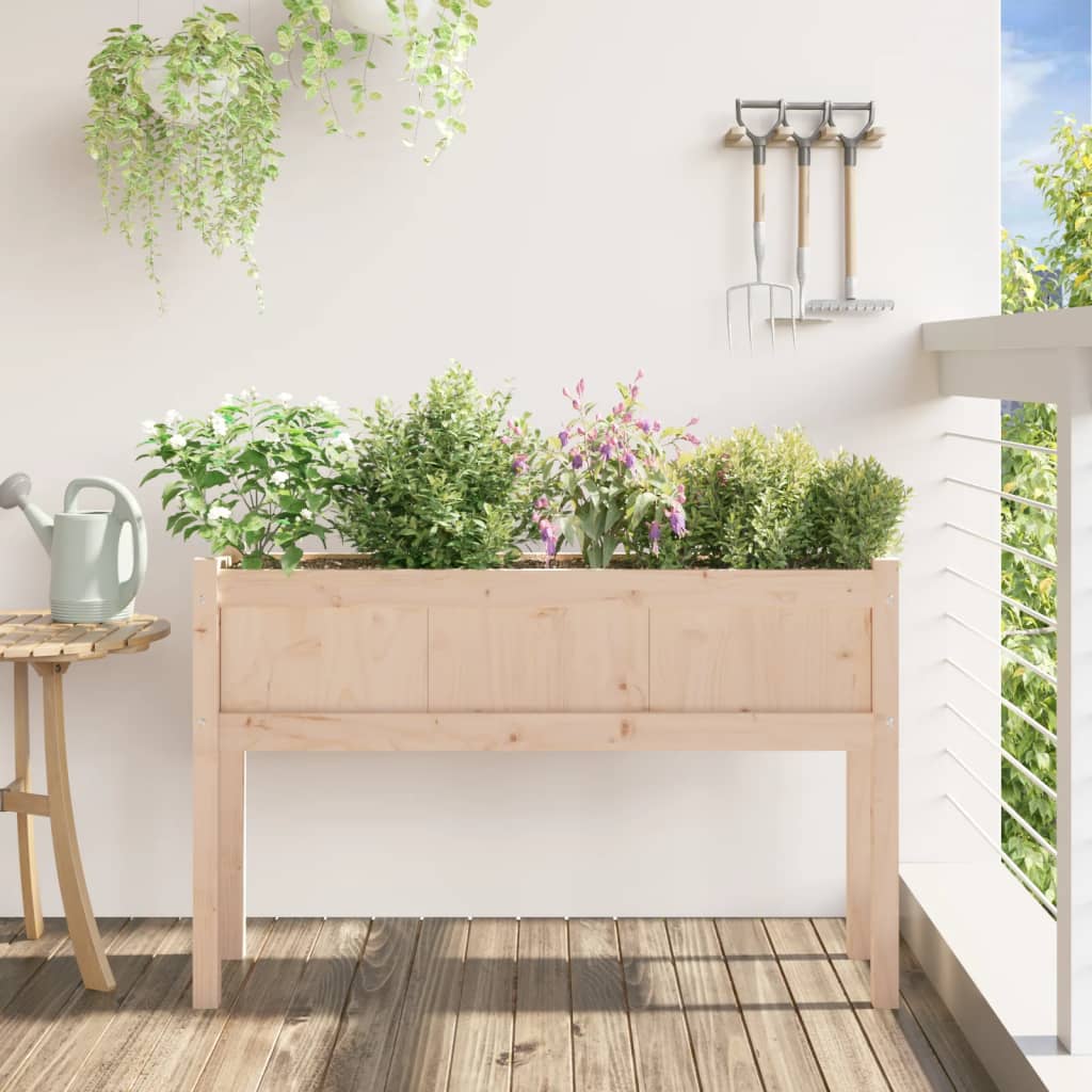 vidaXL Garden Planter with Legs 110x31x70 cm Solid Wood Pine 3