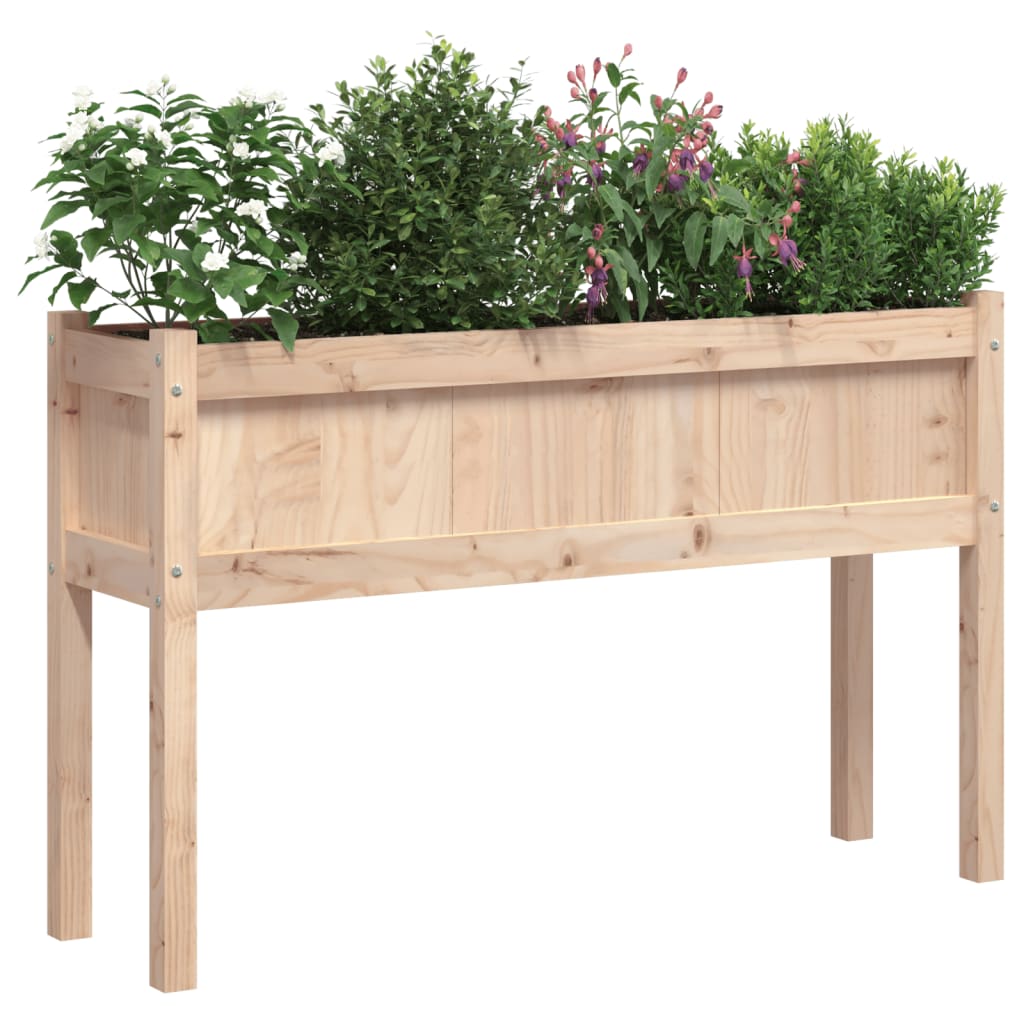 vidaXL Garden Planter with Legs 110x31x70 cm Solid Wood Pine 4