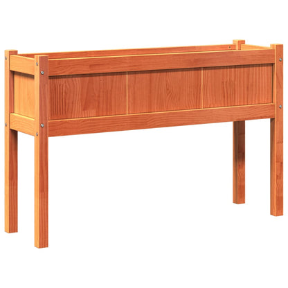 vidaXL Garden Planter with Legs Wax Brown 110x31x70 cm Solid Wood Pine 2