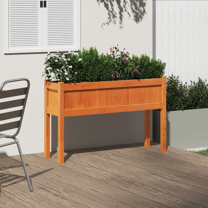 vidaXL Garden Planter with Legs Wax Brown 110x31x70 cm Solid Wood Pine 3