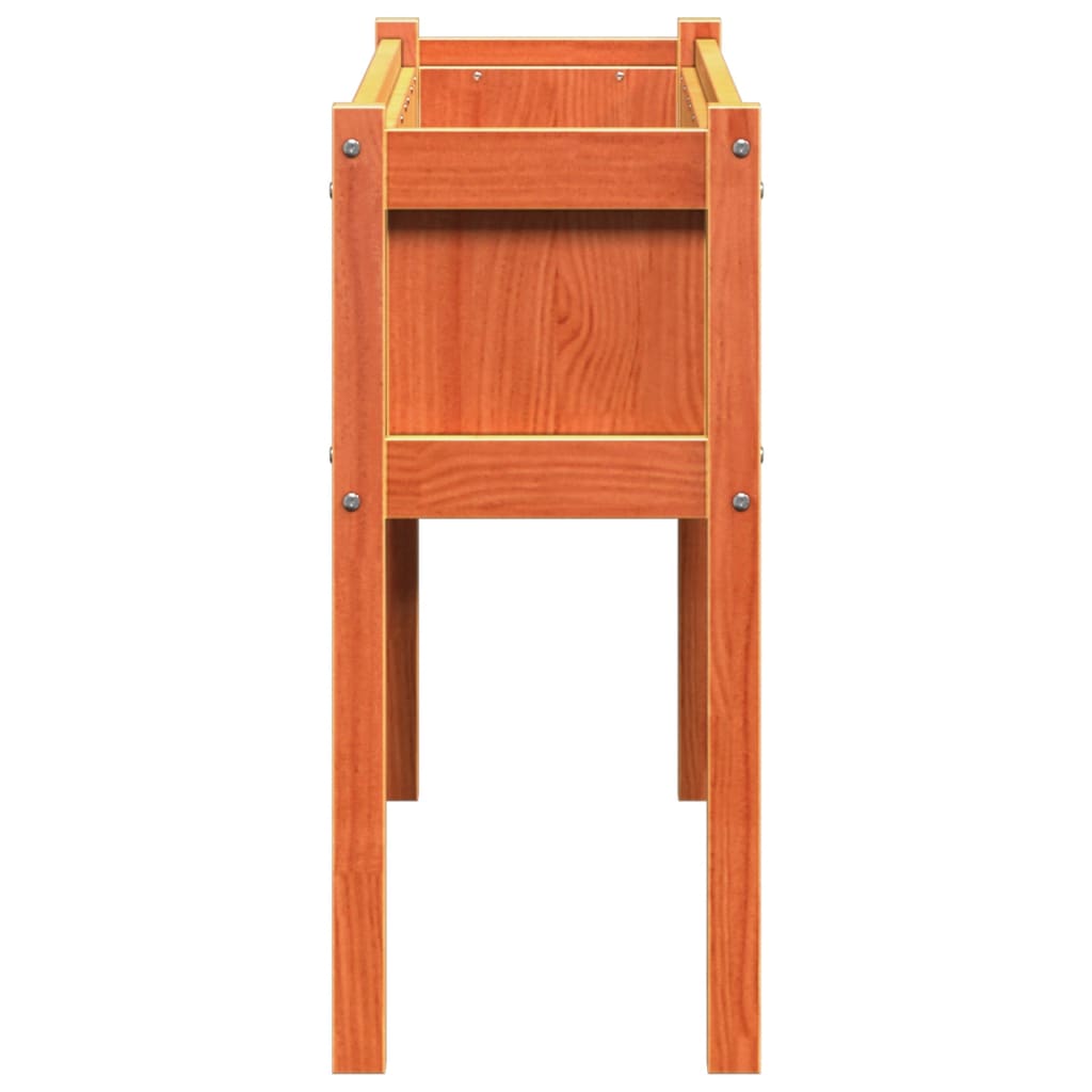 vidaXL Garden Planter with Legs Wax Brown 110x31x70 cm Solid Wood Pine 6