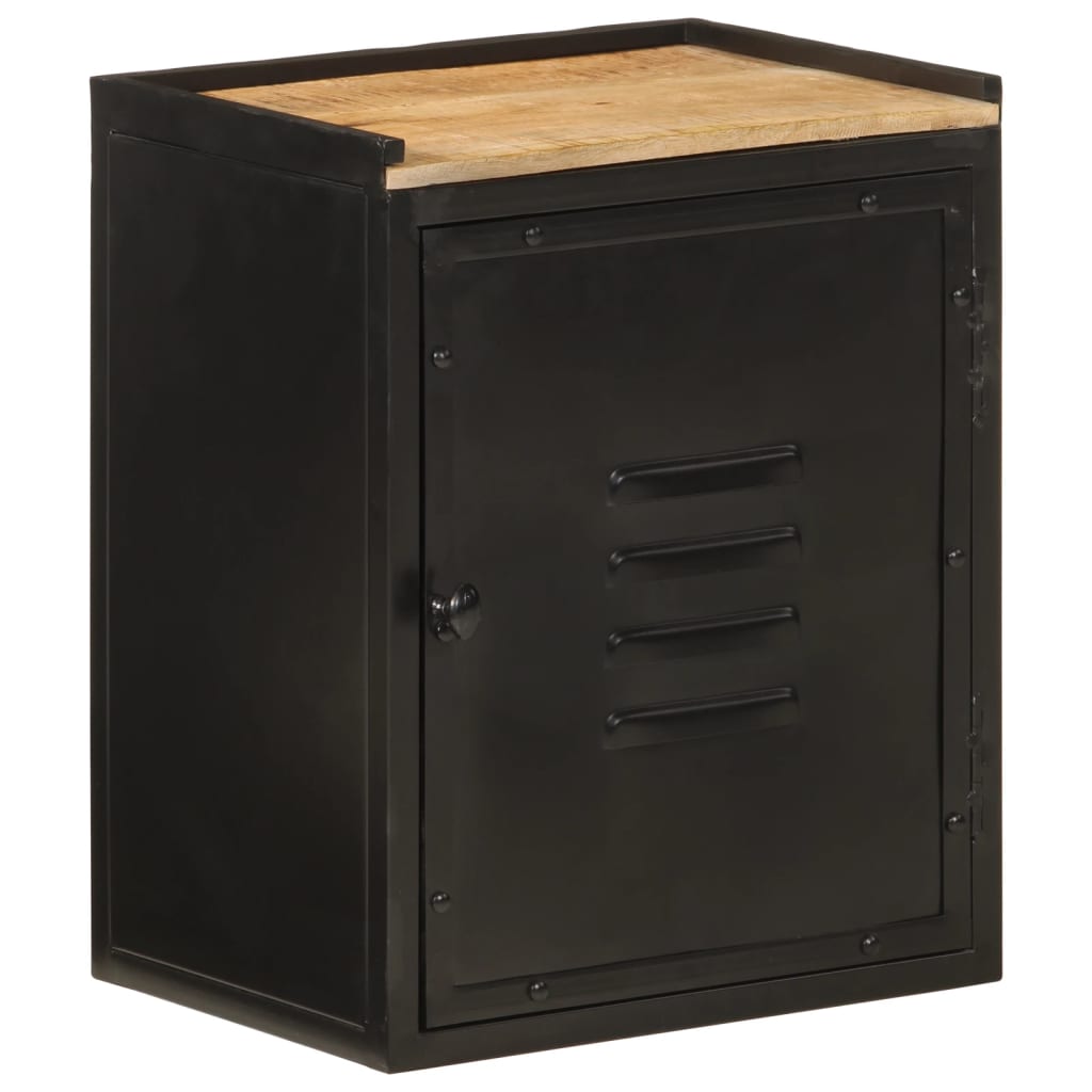 vidaXL Bathroom Cabinet 40x30x50 cm Iron and Solid Wood Mango 1