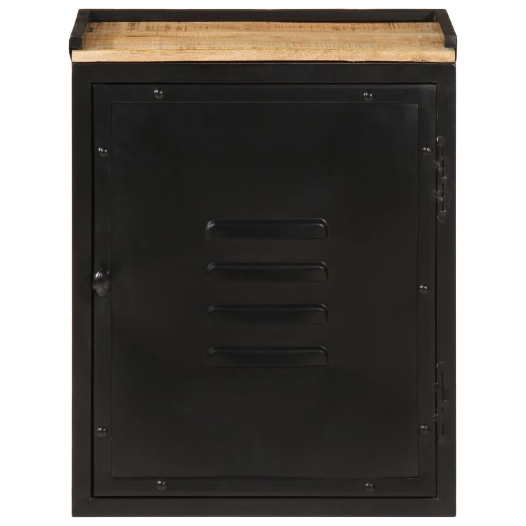 vidaXL Bathroom Cabinet 40x30x50 cm Iron and Solid Wood Mango 3