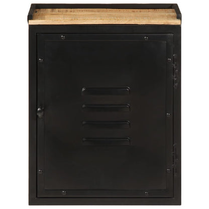 vidaXL Bathroom Cabinet 40x30x50 cm Iron and Solid Wood Mango 3